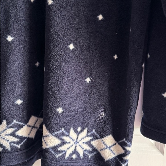 Ralph Lauren Fleece Blue and White Cowl Neck Sweater with Nordic Patterns - Picture 10 of 12